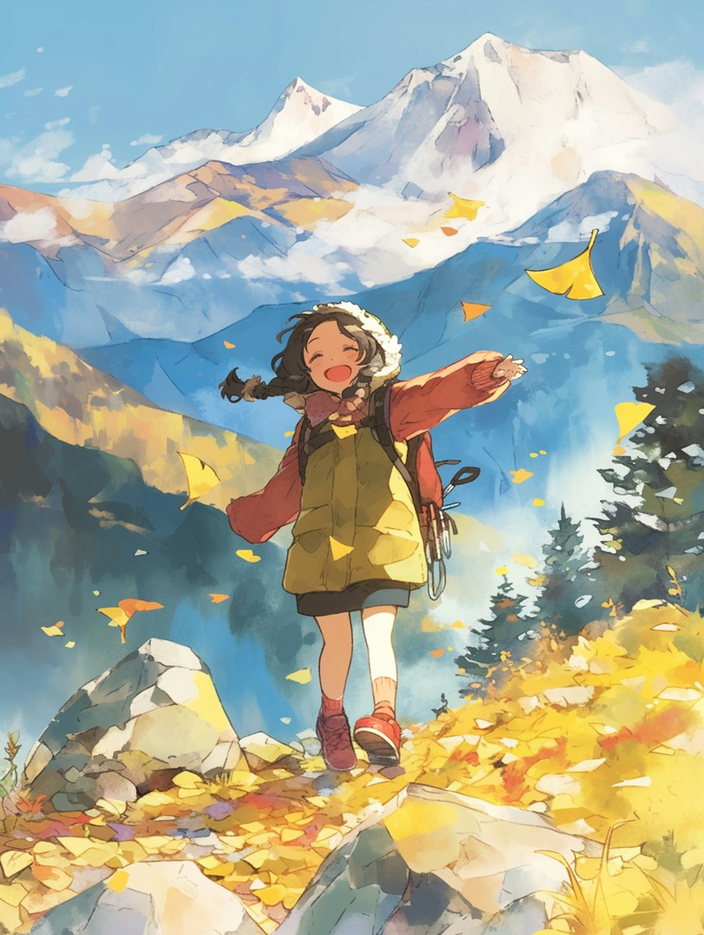 紅葉の山