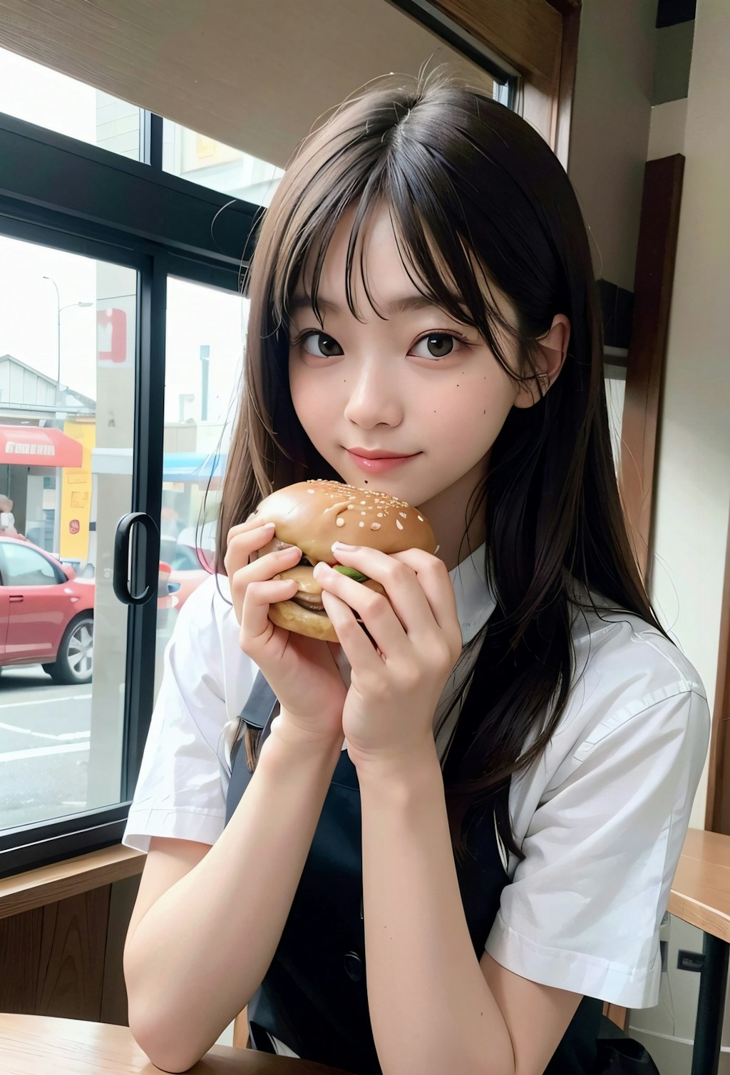 ハンバーガーと美少女