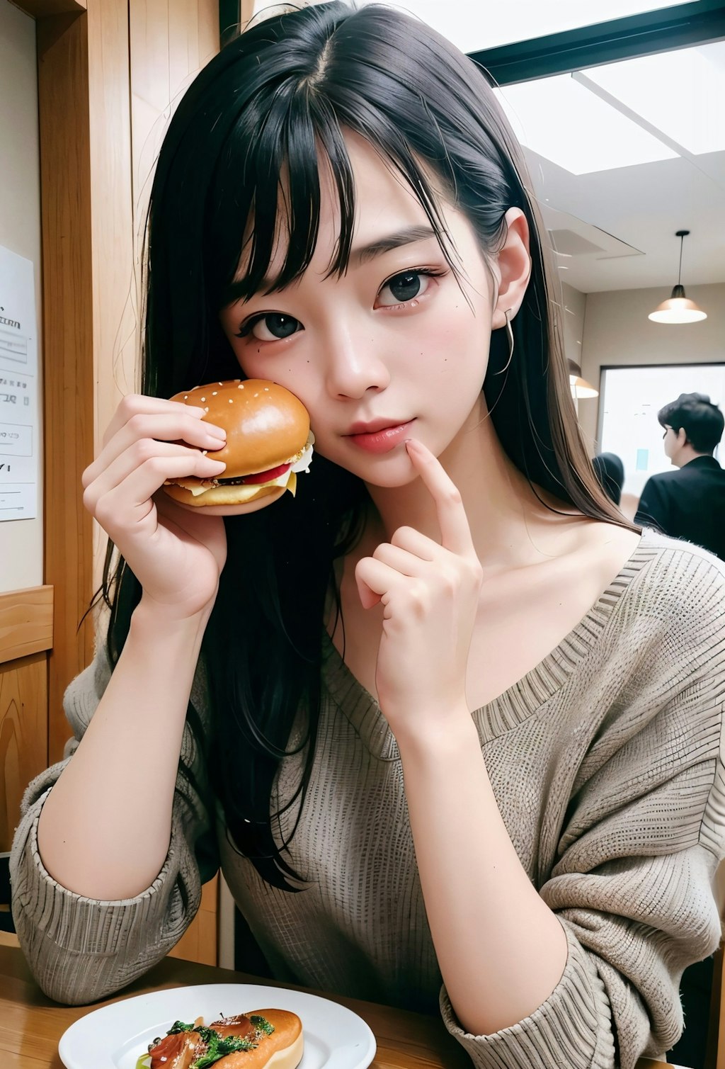 ハンバーガーと美少女