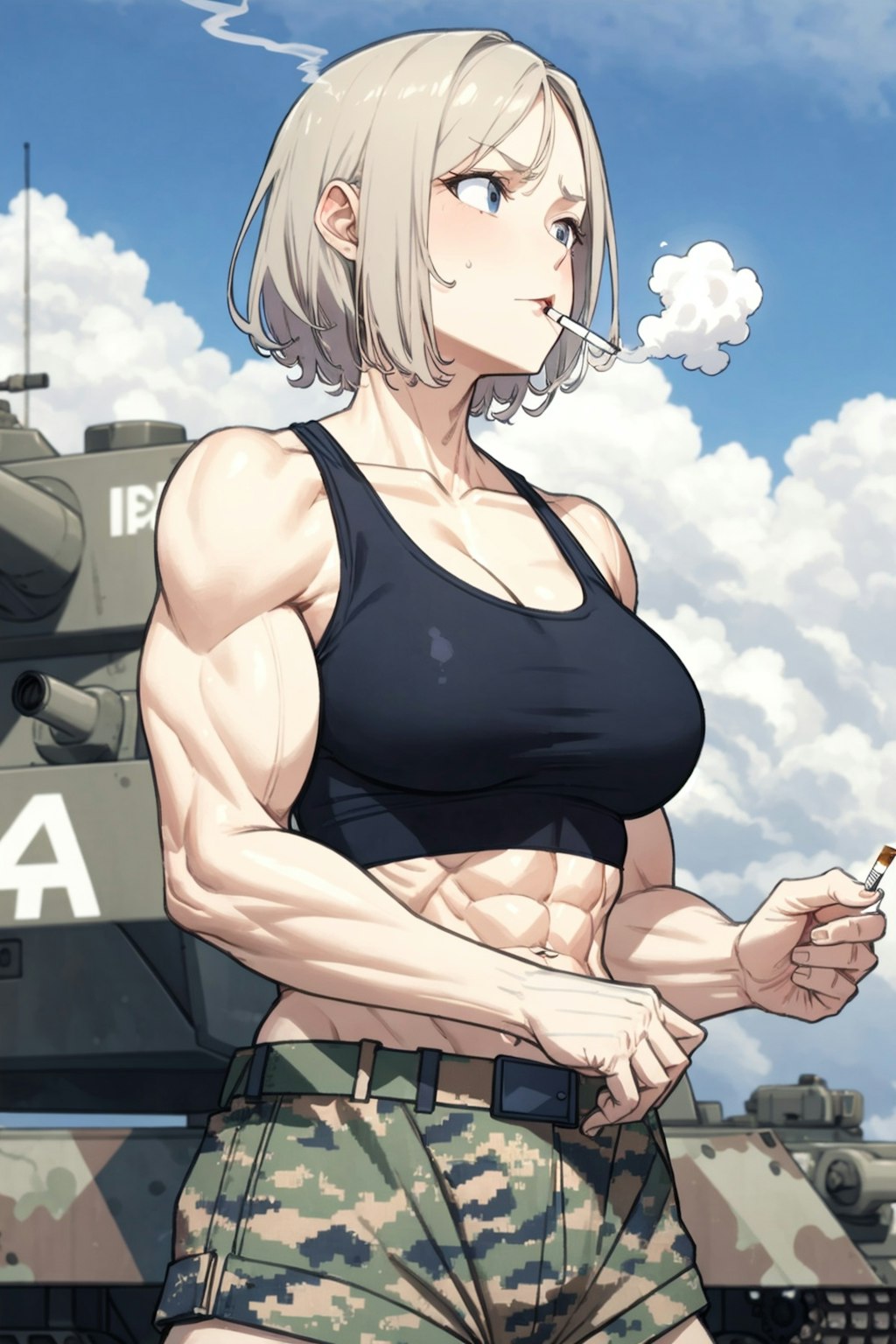 筋肉軍人娘さん