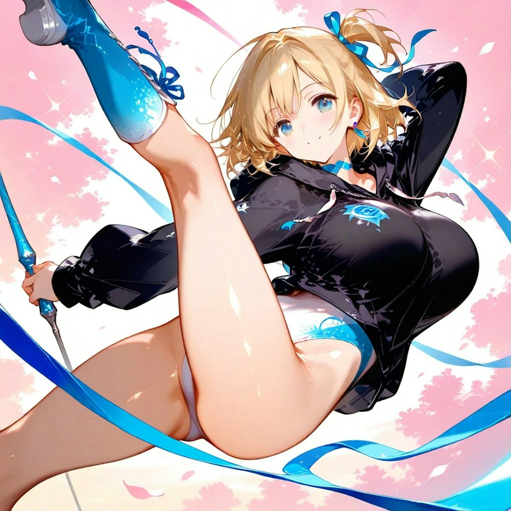 金髪ショート新体操美少女