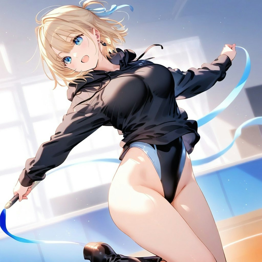 金髪ショート新体操美少女