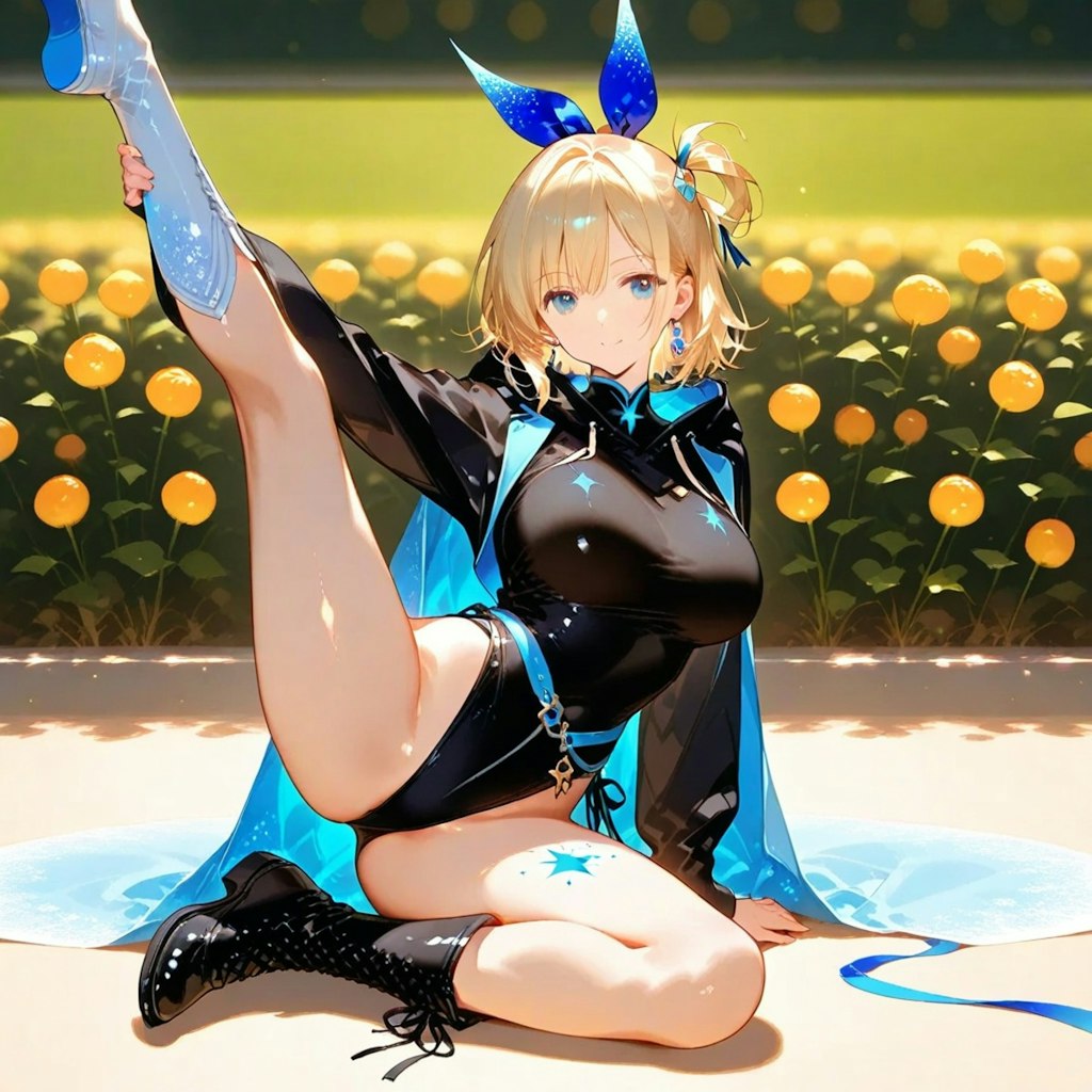 金髪ショート新体操美少女
