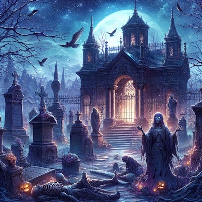真夜中の墓地は異世界