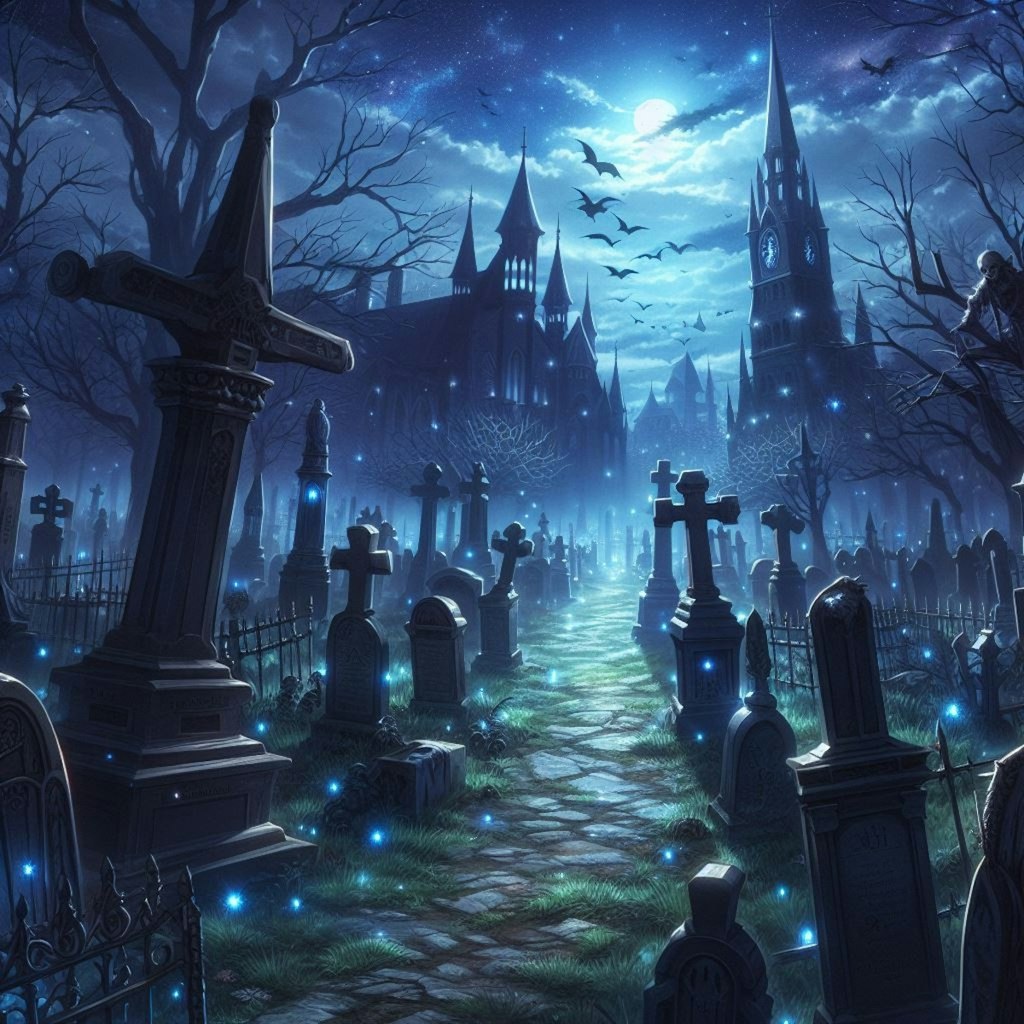 真夜中の墓地は異世界