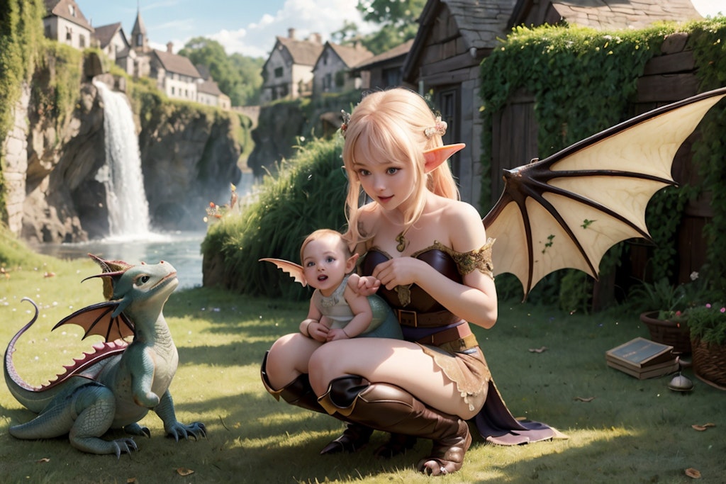 ドラゴンの子供とドラゴンエルフ