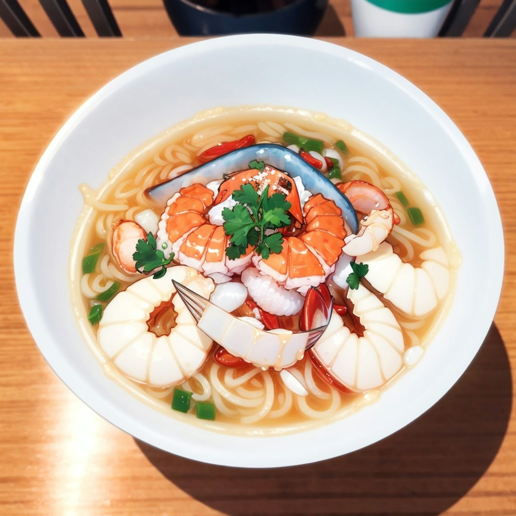 AQUAで海鮮麺