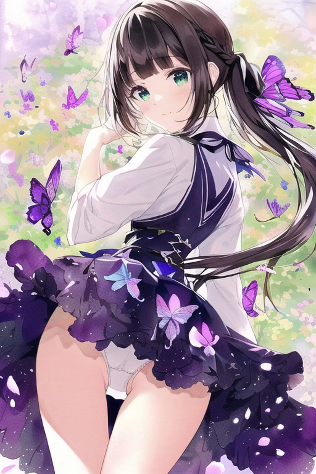 Tricolor violet and butterfly