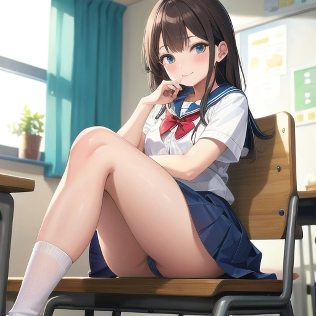 パンチラ女学生