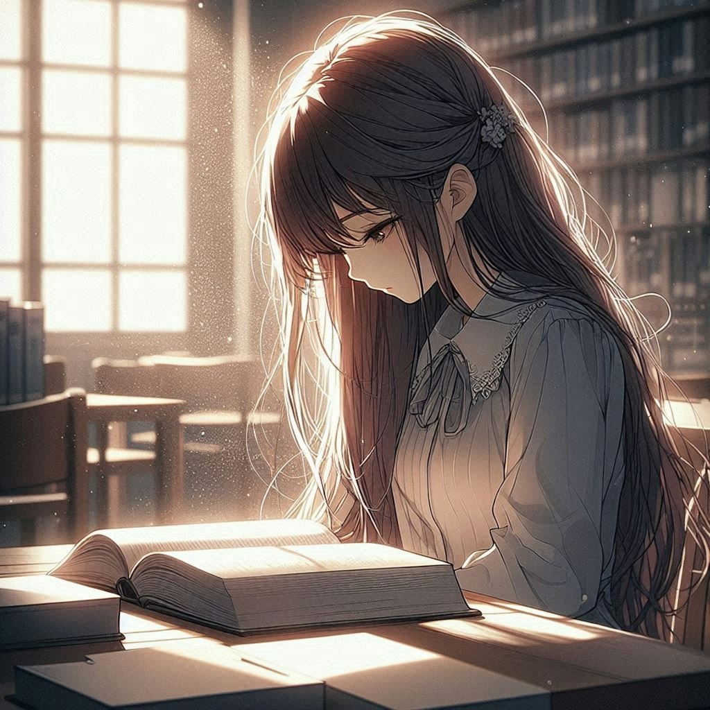 読書に集中する女の子