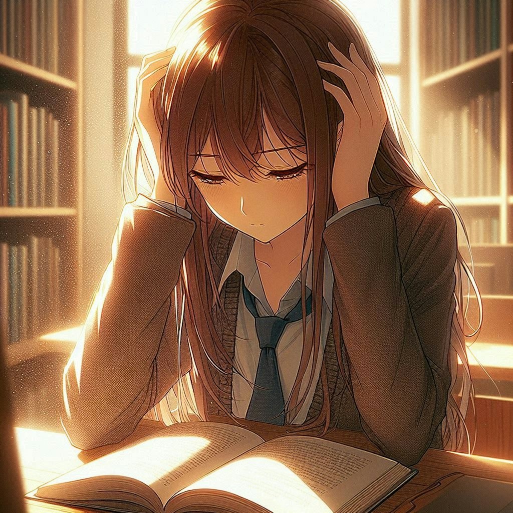 読書に集中する女の子
