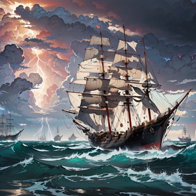 嵐を渡る船団
