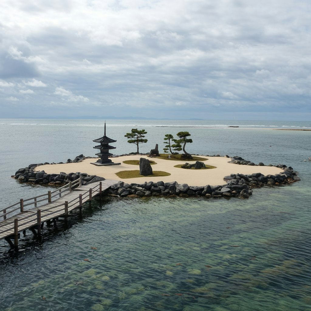 海上小型日本庭園