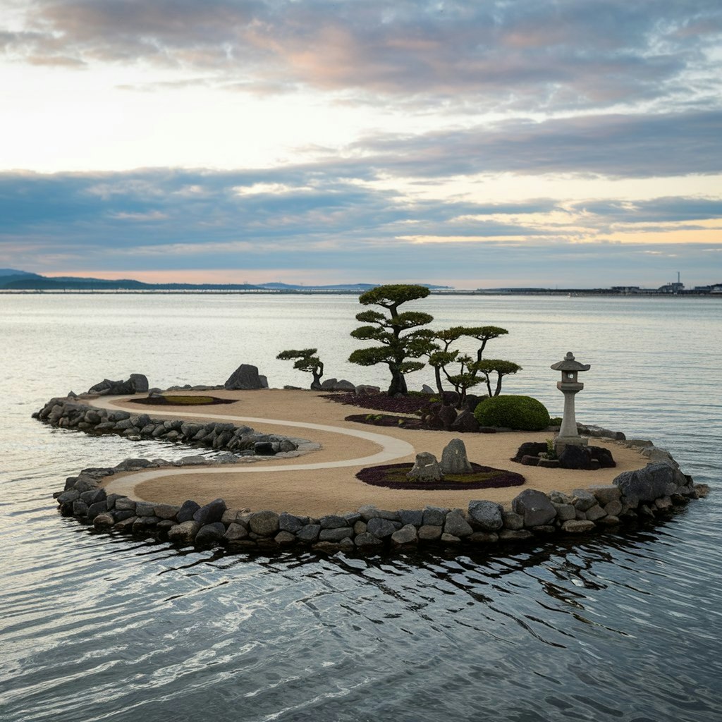 海上小型日本庭園