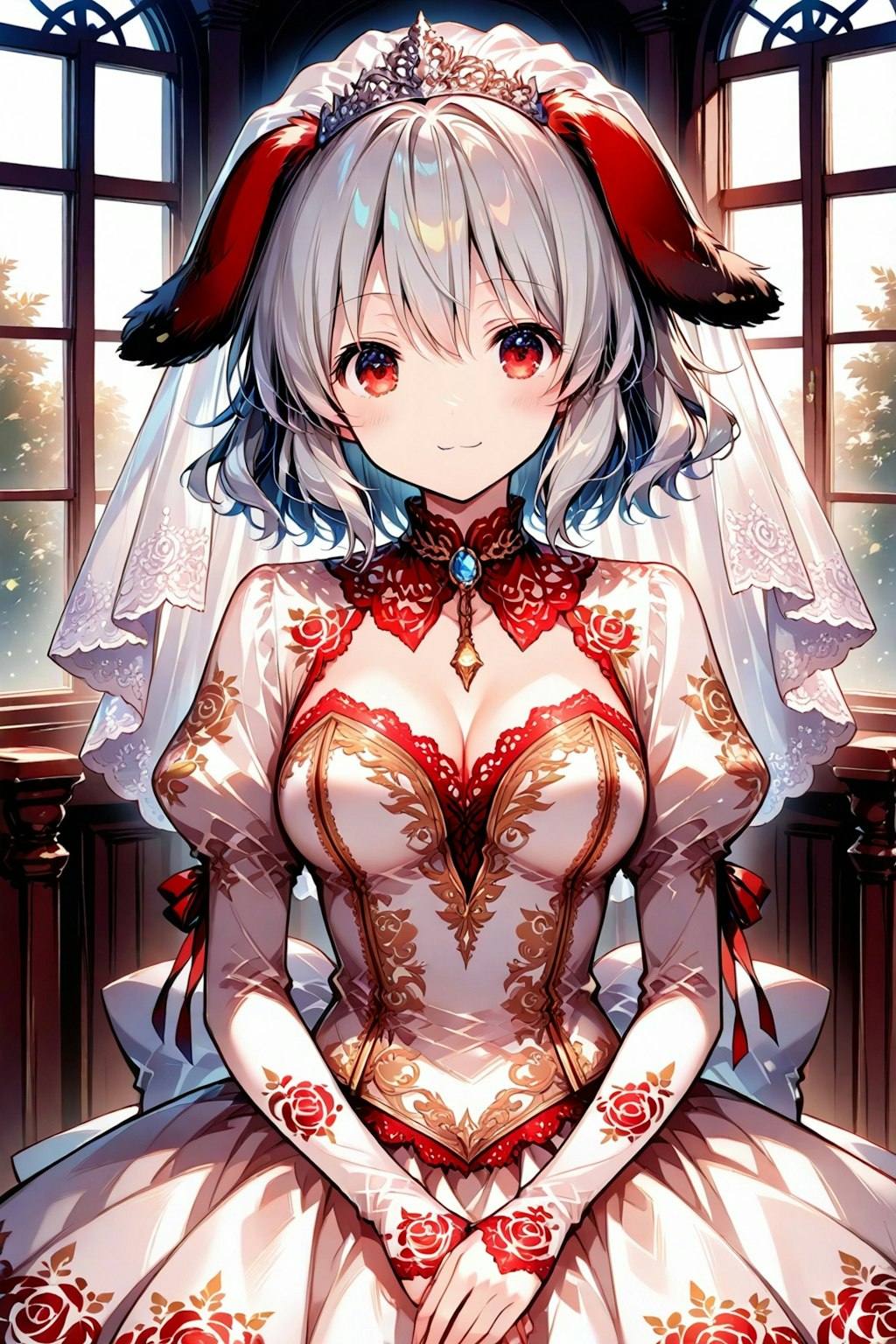 ウェディングドレスの椛