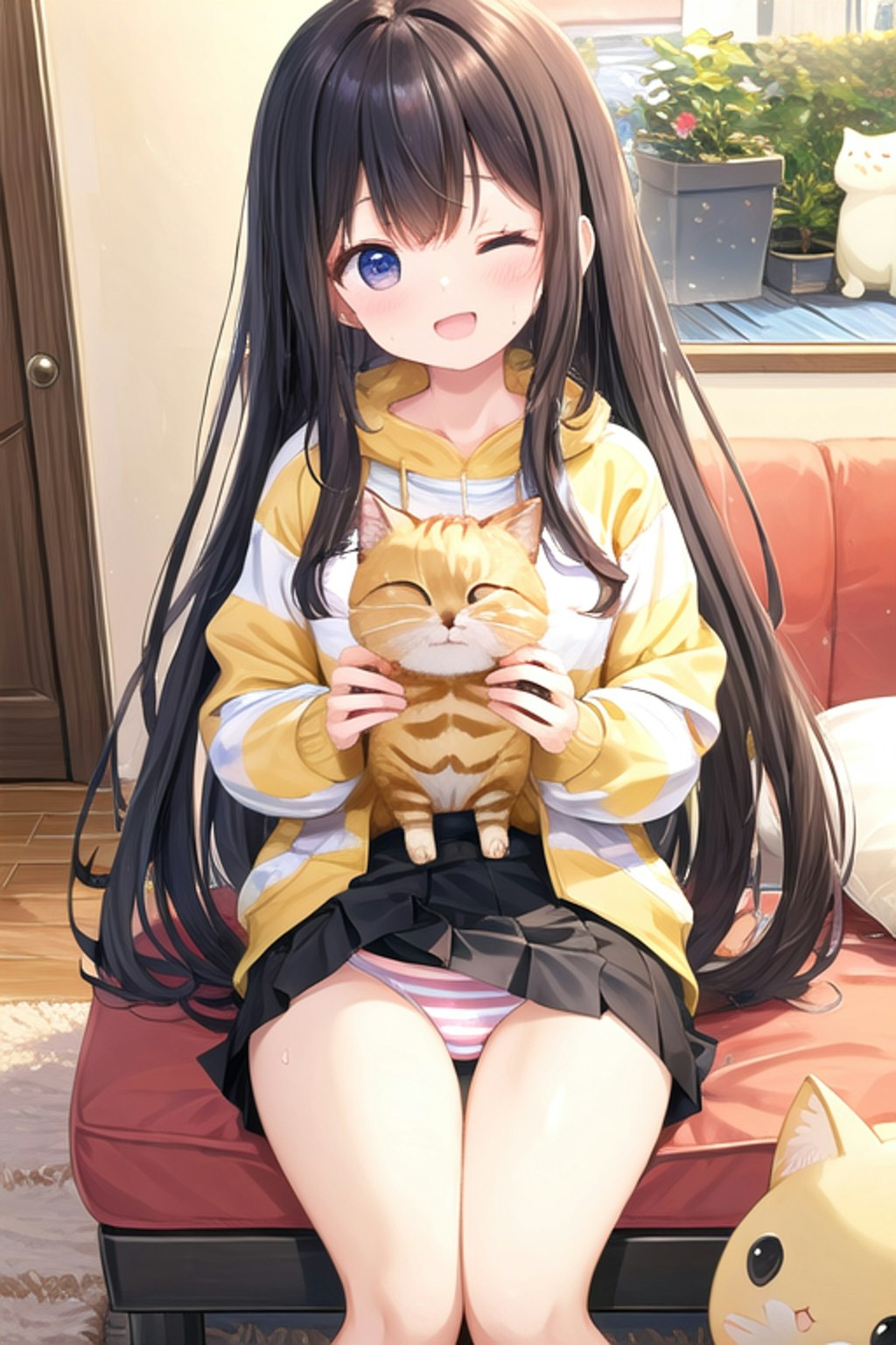 猫ちゃんと遊んでたの