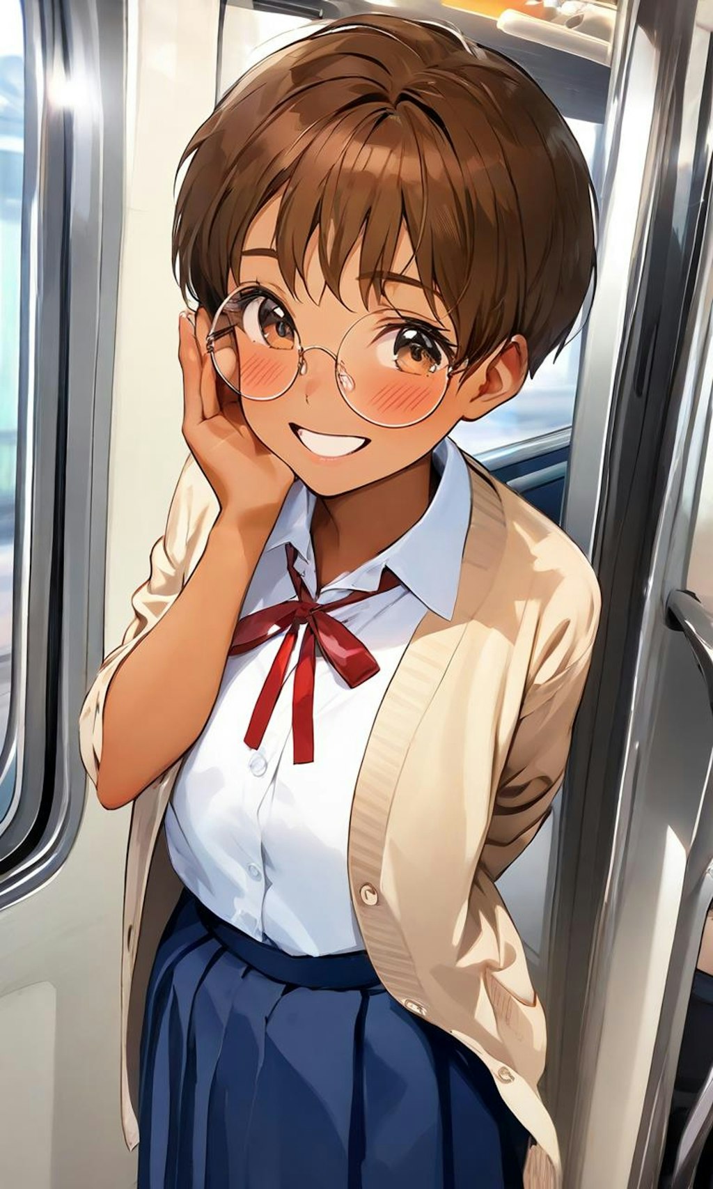 電車の中の眼鏡っ娘