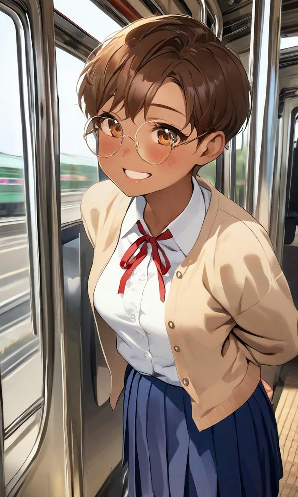 電車の中の眼鏡っ娘