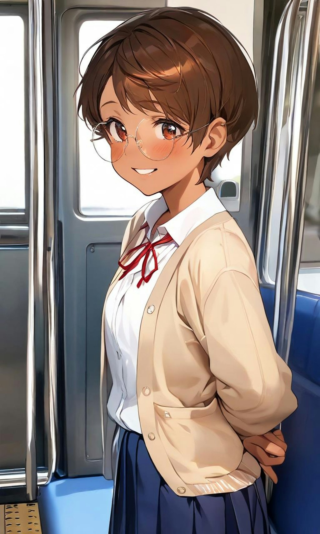 電車の中の眼鏡っ娘