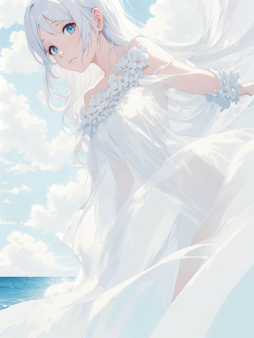 sea and white