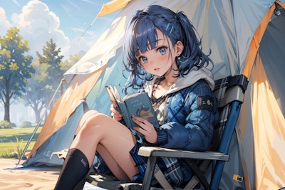 キャンプでのんびり読書