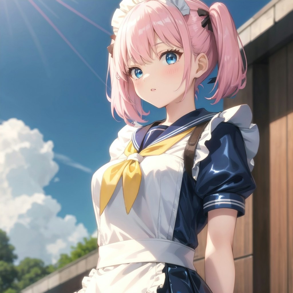 花粉掃くセーラーメイド花音ちゃん　弾