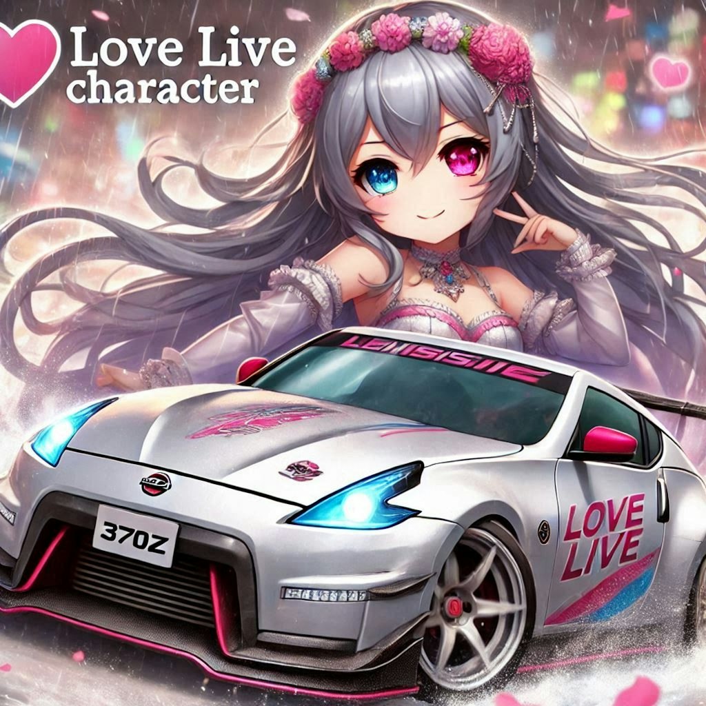 ラブライブキャラと日産370ZNISMOのドリ車