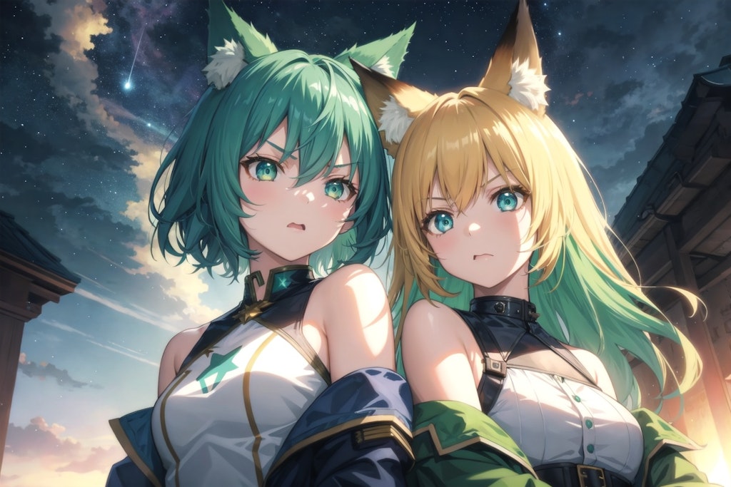 星空の狐少女達