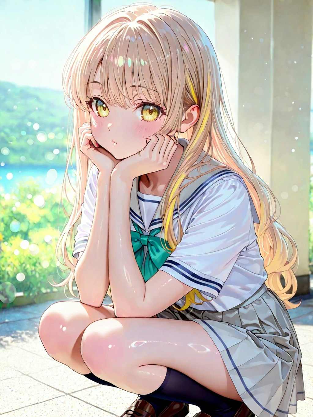 夏の制服と少女