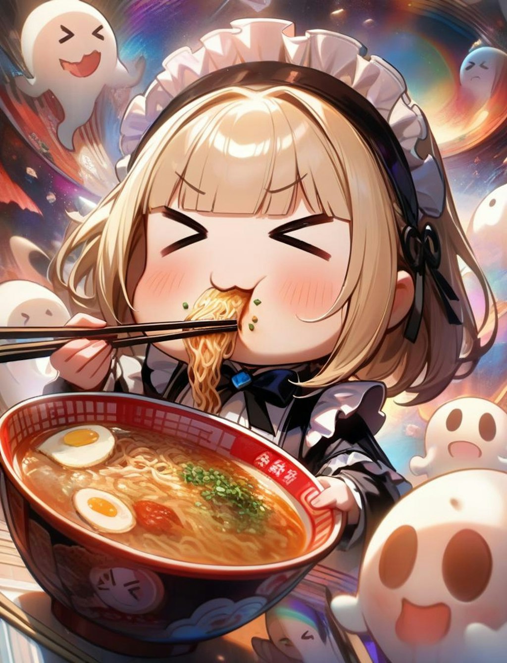 👻🍜ラーメン美味すぎてガン〇マリ寸前系メイドちゃん🍜👻