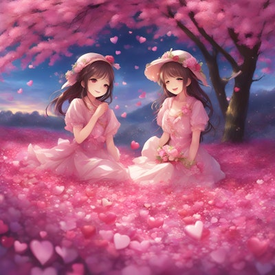 🎉💓桜色の花びらの上で🌸