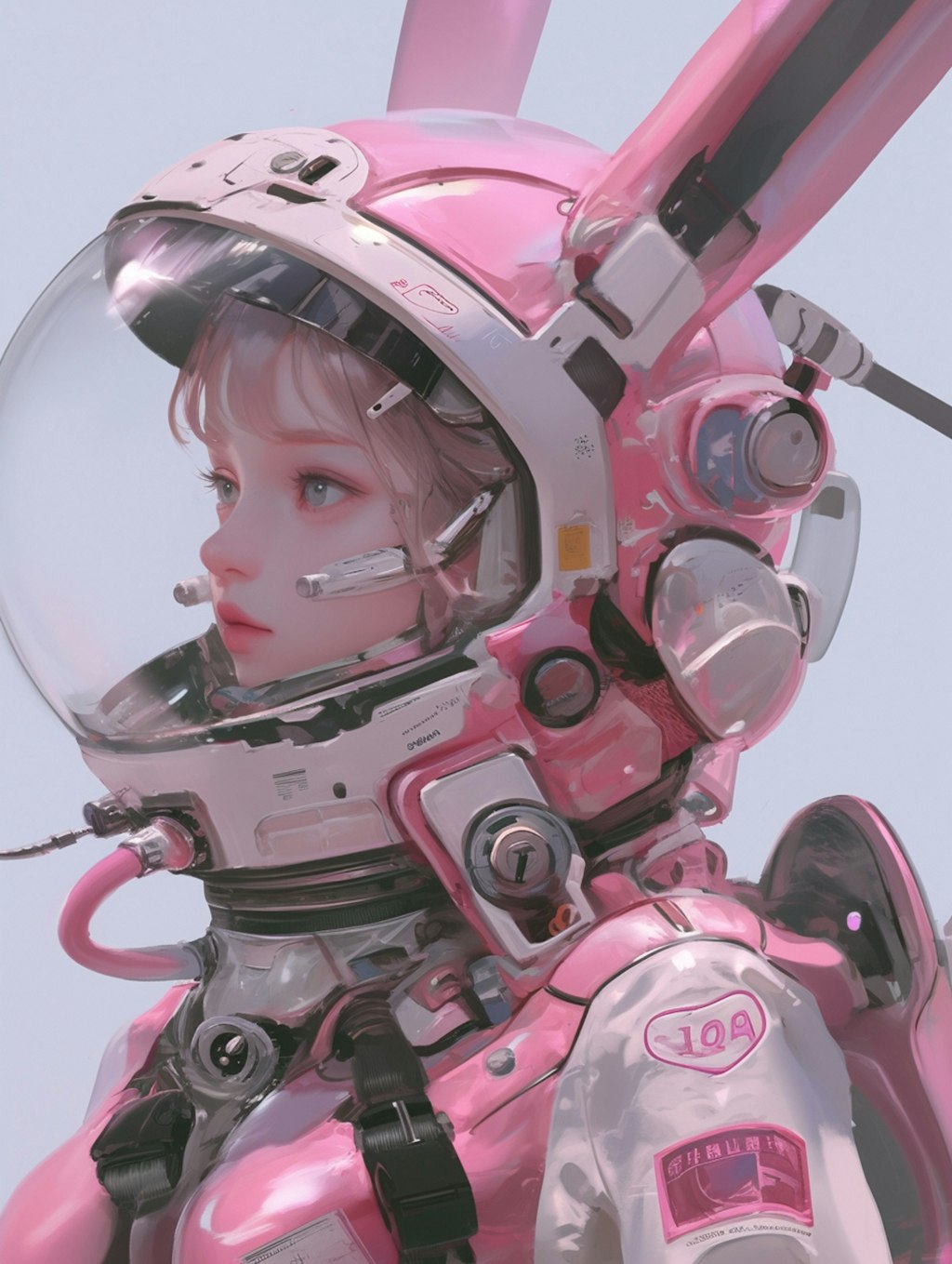 pink bunny diver girl sci-fi mode 兎潜水隊