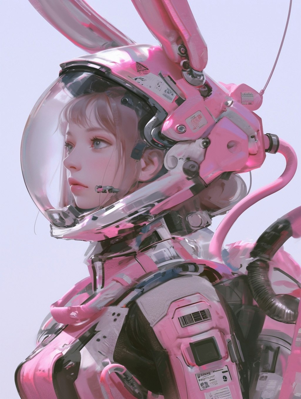 pink bunny diver girl sci-fi mode 兎潜水隊