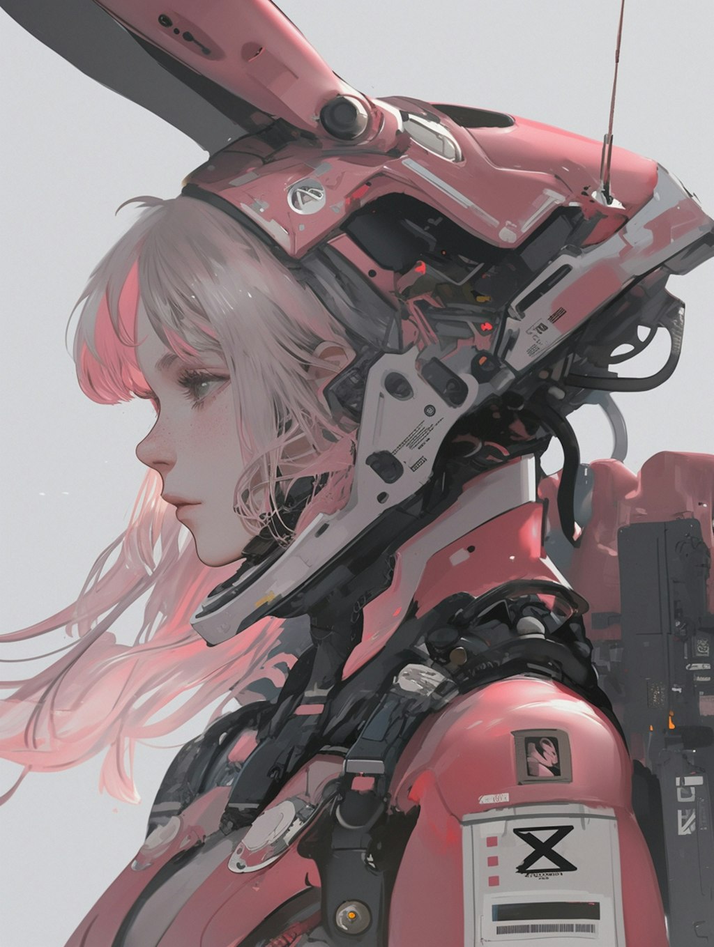 pink bunny diver girl sci-fi mode 兎潜水隊