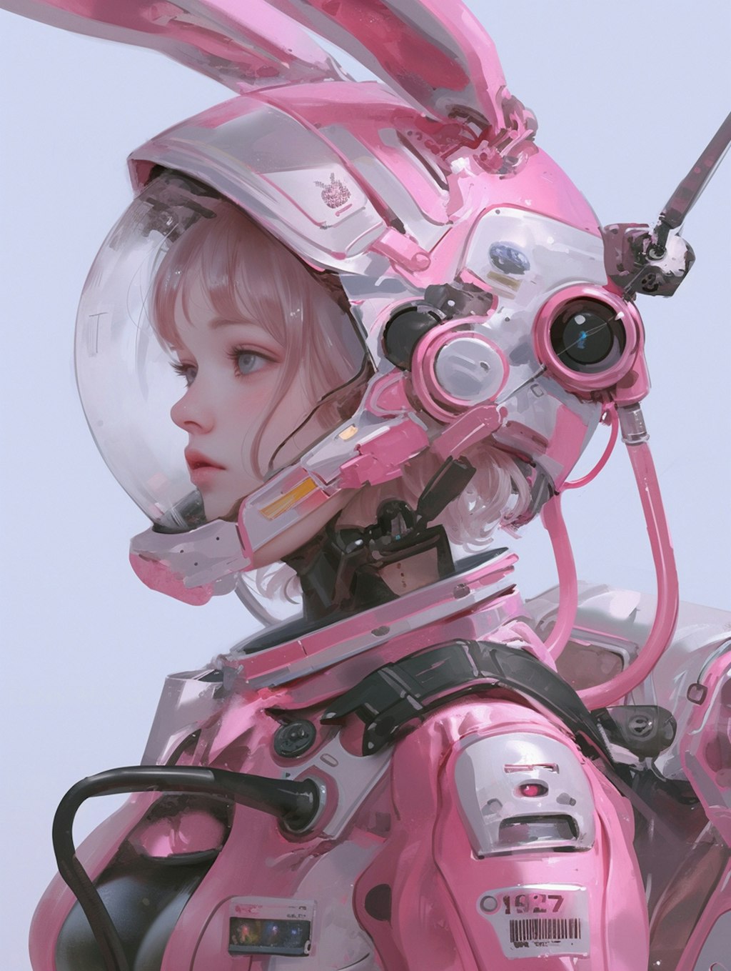 pink bunny diver girl sci-fi mode 兎潜水隊