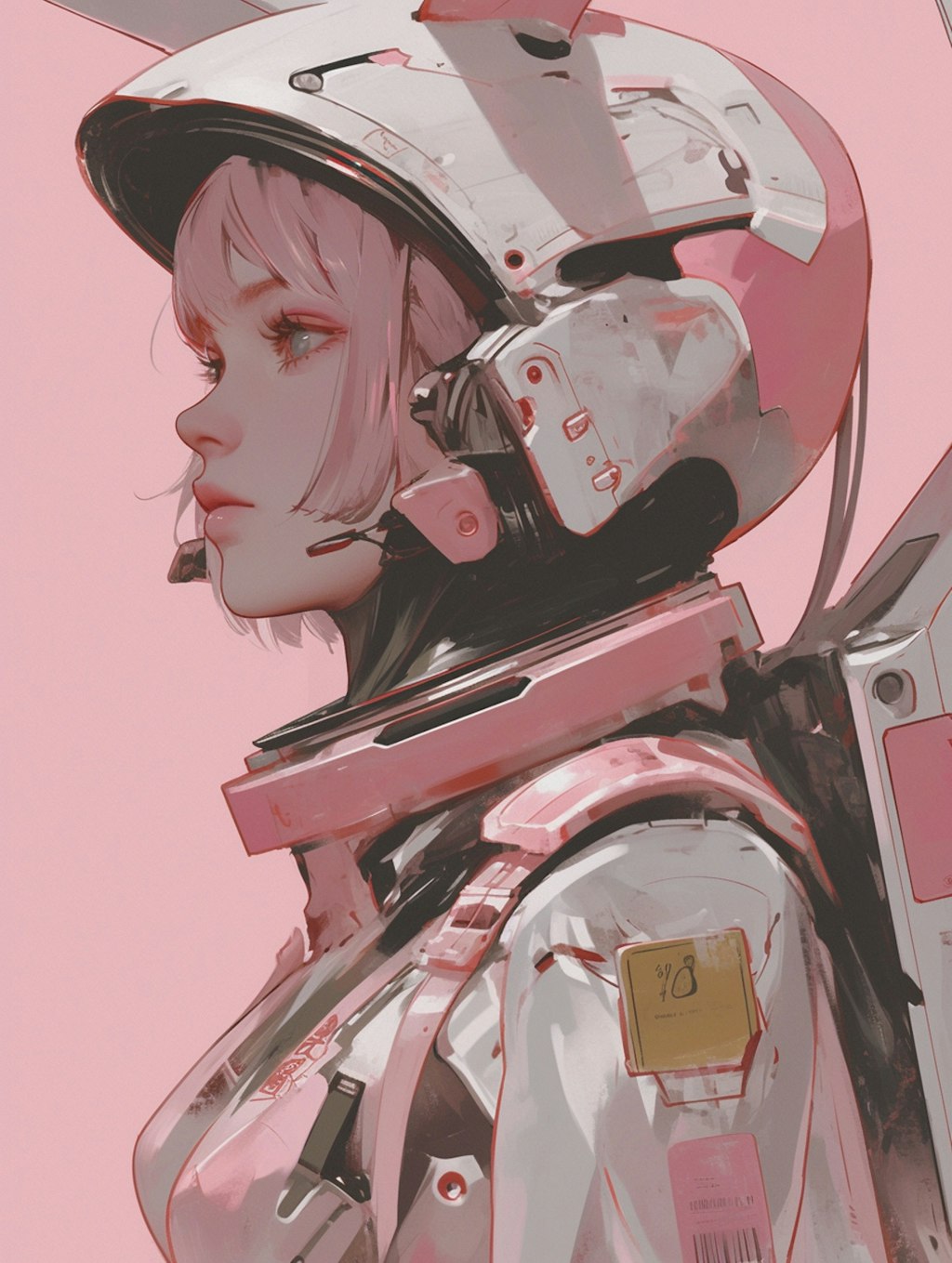 pink bunny diver girl sci-fi mode 兎潜水隊