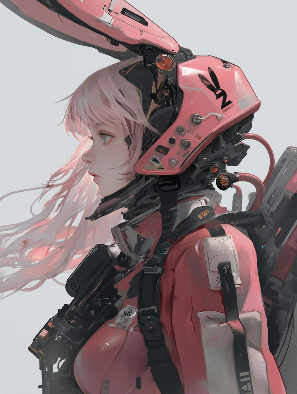 pink bunny diver girl sci-fi mode 兎潜水隊