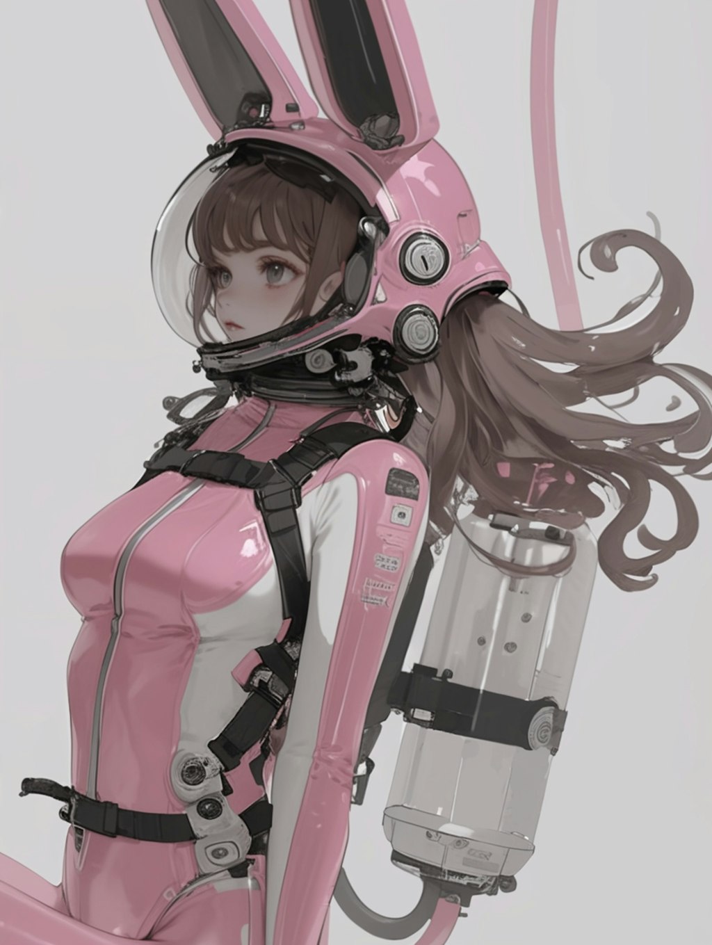 pink bunny diver girl sci-fi mode 兎潜水隊