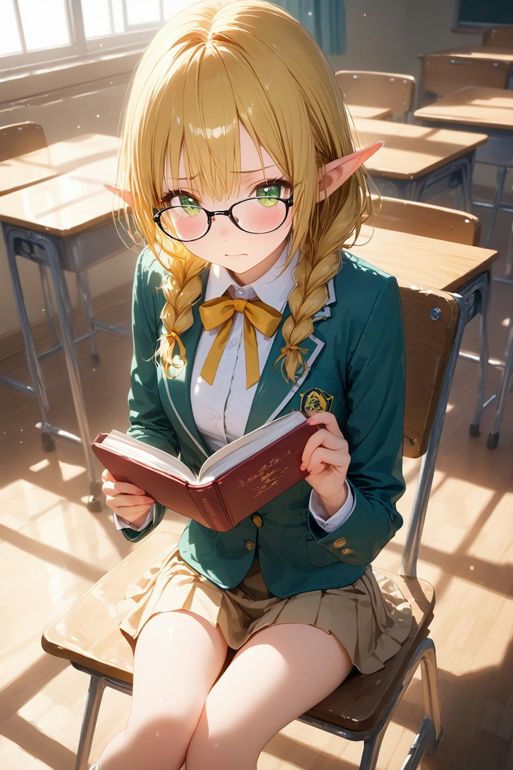 エルフちゃんの学生服