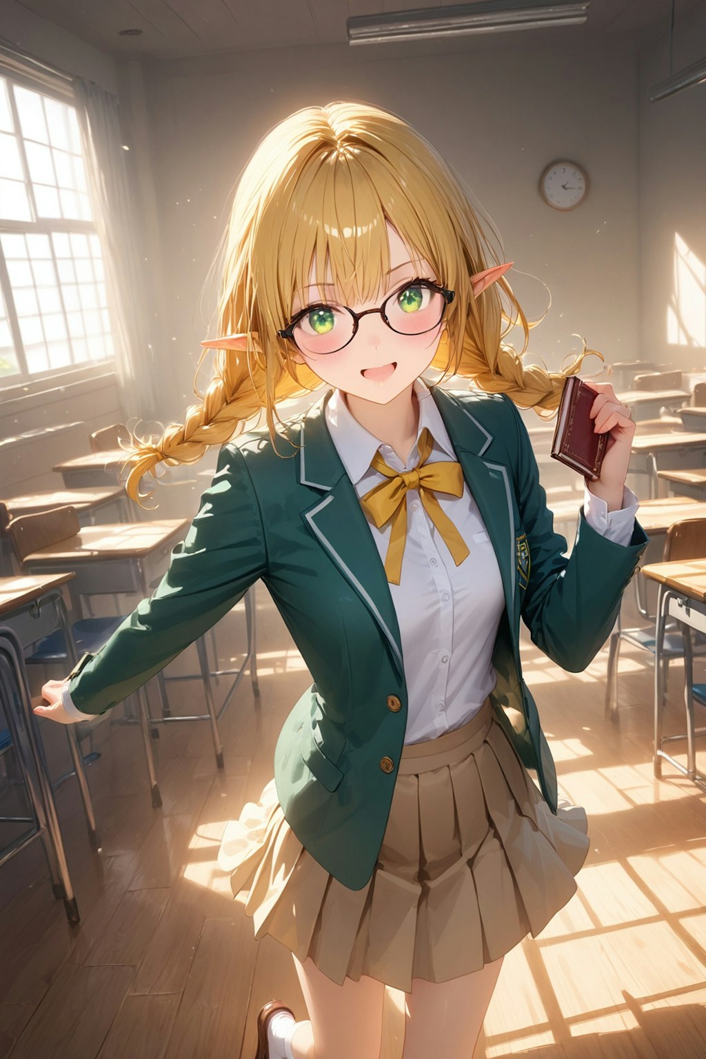 エルフちゃんの学生服