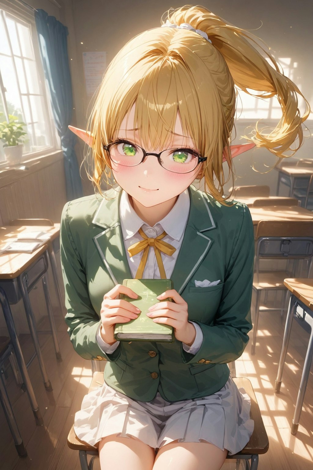 エルフちゃんの学生服