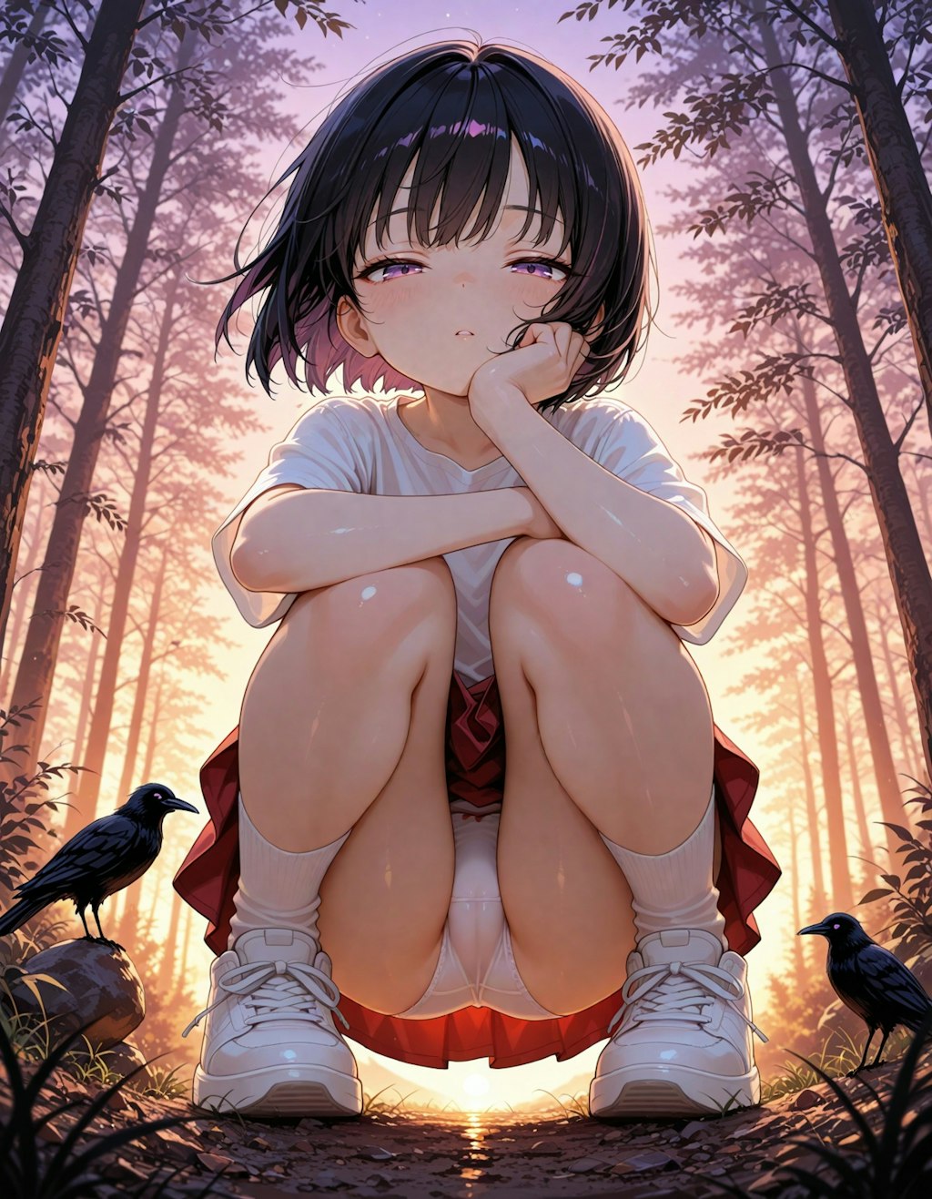 夏の夕暮れの少女ちゃん