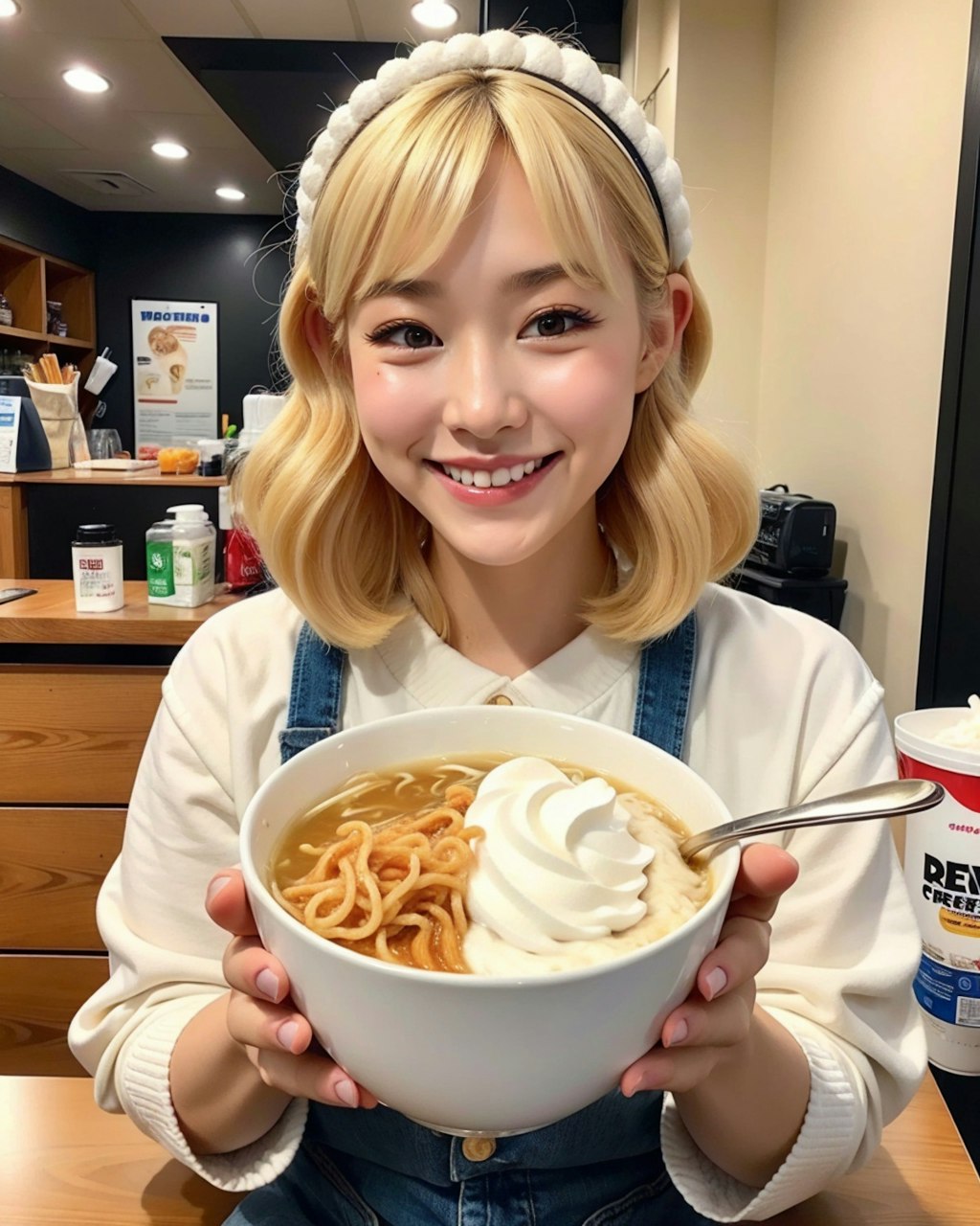 できたよ、生クリームラーメン