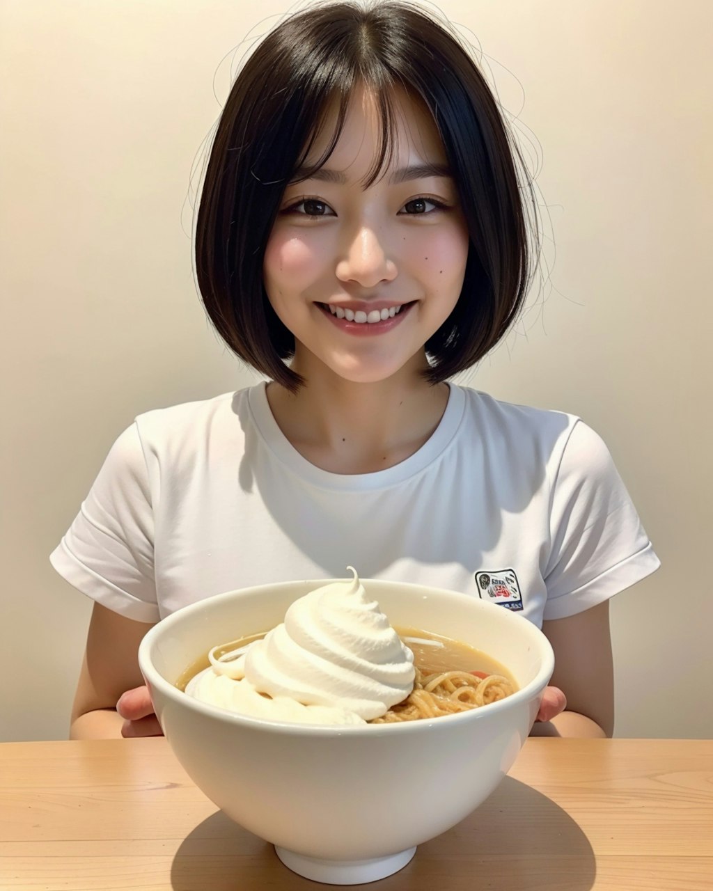 できたよ、生クリームラーメン