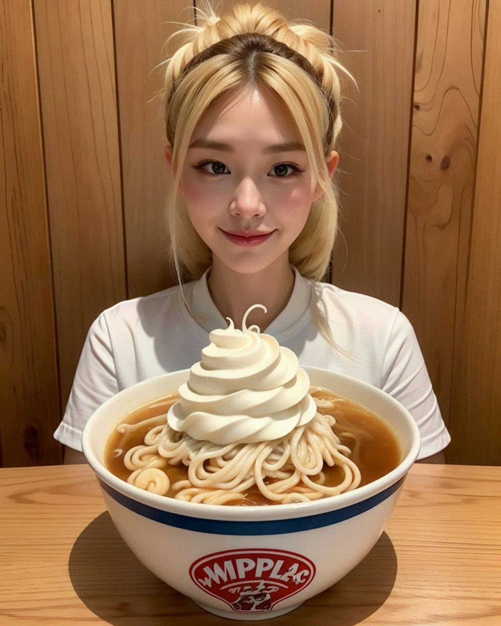 できたよ、生クリームラーメン