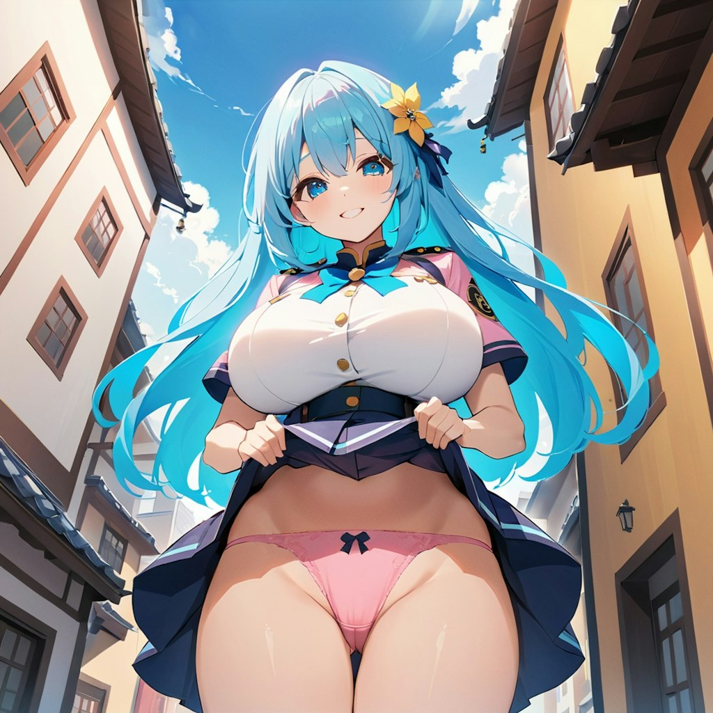 パンツを見せつける美少女