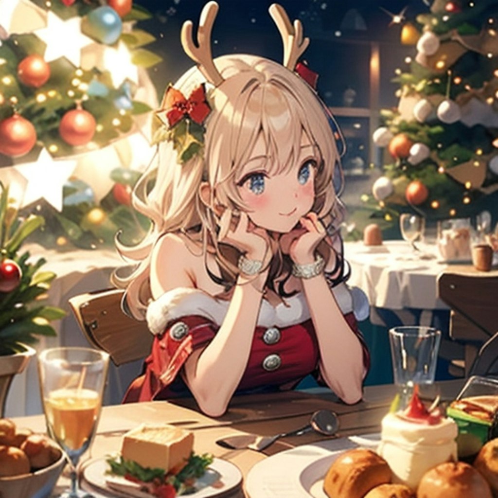 トナカイなサンタガールとクリスマスパーティーを