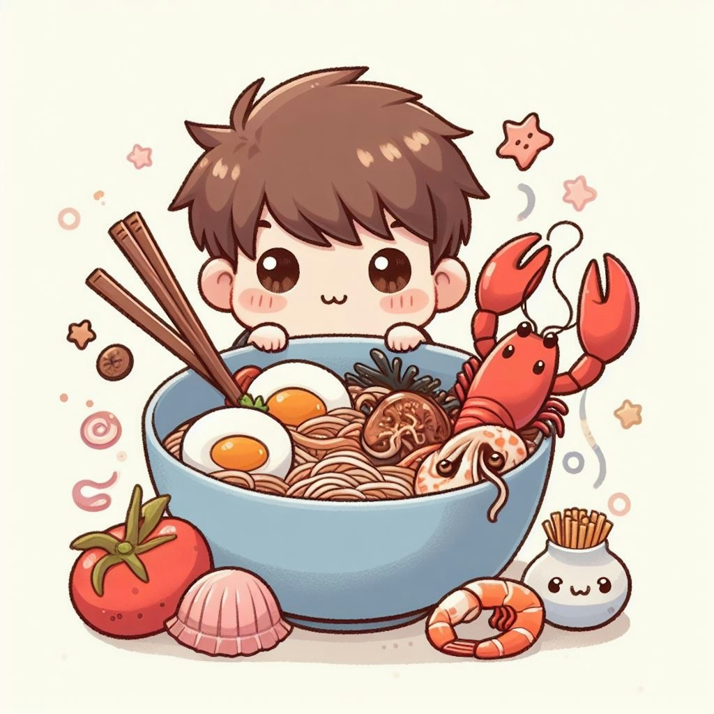 かわいいseafood noodle