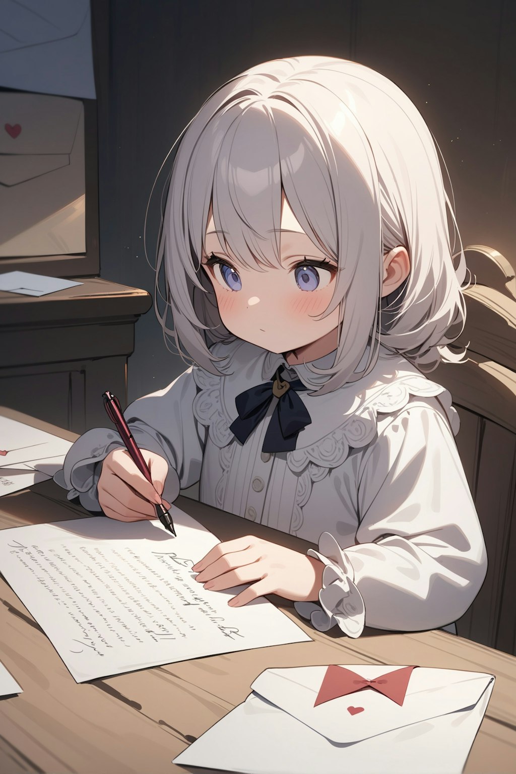 手紙を書く女の子