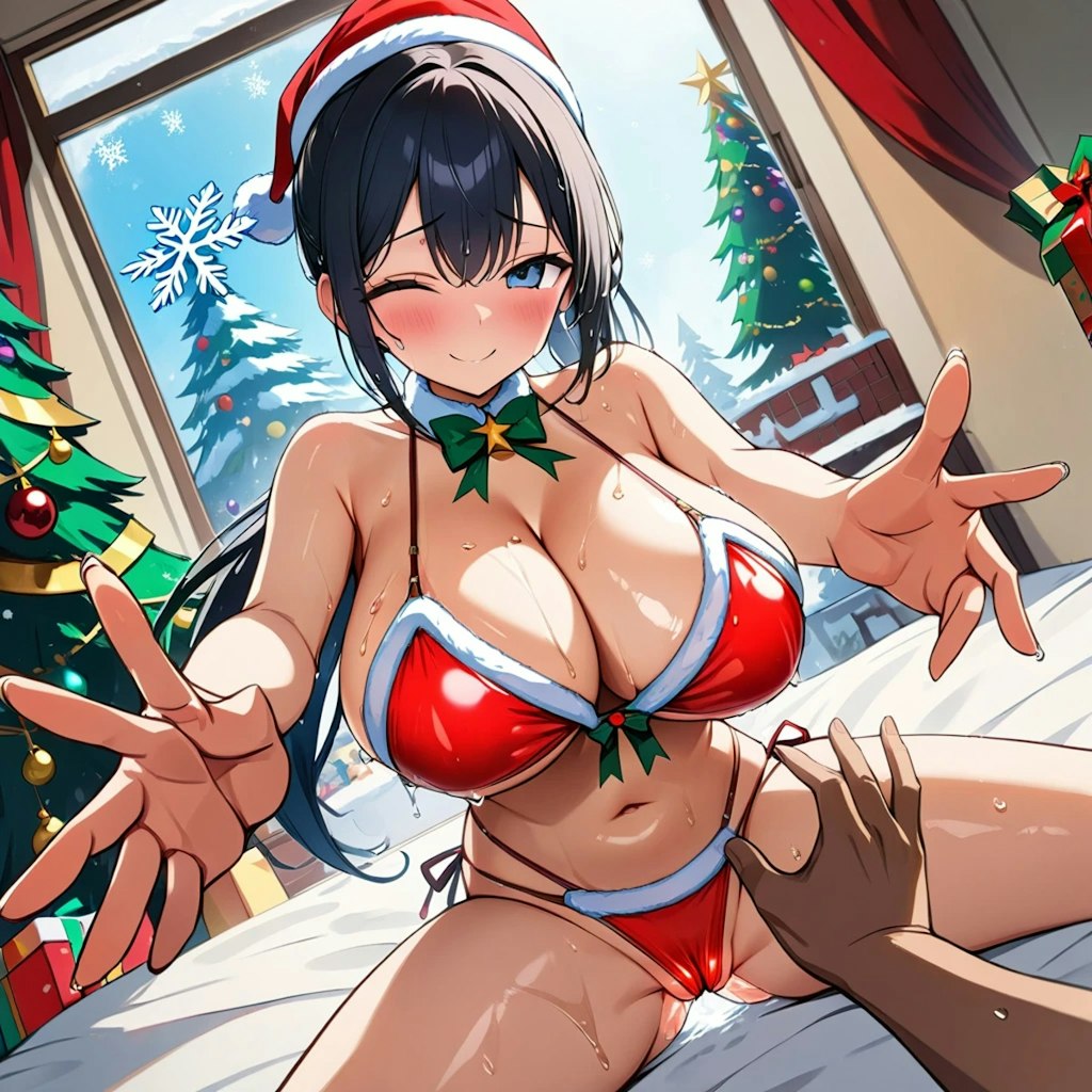 2つのクリスマススポットに命中するまで親指を。